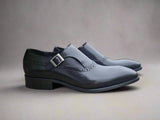 Carrucci Shoes Plain Toe Single Monk Loafer