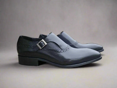 Carrucci Shoes Plain Toe Single Monk Loafer