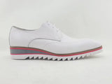Carrucci Shoes Oxford Wing-Tip Leather Dress Shoe in White