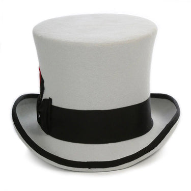 Ferrecci Premium Top Hat in Grey & Black Wool Victorian Elegance in #color_