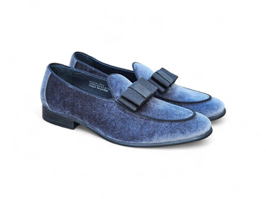 Carrucci Shoes Premium Velvet Prom Loafer in Gray