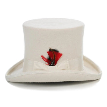 Ferrecci Premium Top Hat in Off White Wool Victorian Elegance in #color_
