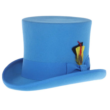 Ferrecci Premium Top Hat in Royal Blue Wool Victorian Elegance in Royal Blue #color_ Royal Blue