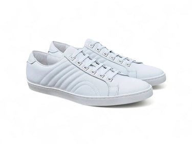Primo Hand Burnished Leather Sneakers in White