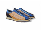 Quilted Leather Sneaker in Brown