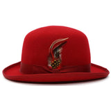 Ferrecci Wool Bowler Hat in Red