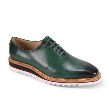 Giovanni Ruben Classic Hybrid Leather Oxford Shoes in Forest Green