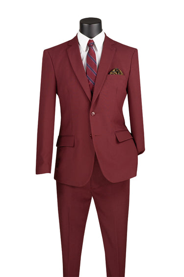 Vinci Burgundy Regular Fit 2 Piece Suit - 2PP