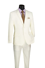 Vinci 2 Piece Slim Fit Suit in Ivory - S-2PP