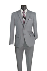 Vinci 2 Piece Regular Fit Suit in Medium Gray - 2PP