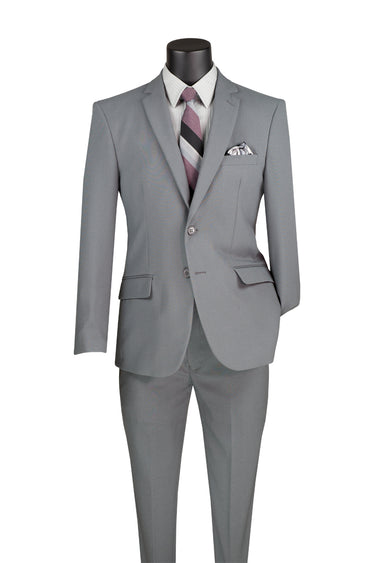 Vinci Medium Gray Regular Fit 2 Piece Suit - 2PP