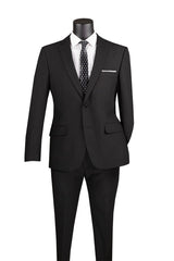 Vinci 2 Piece Slim Fit Suit in Black - S-2PP