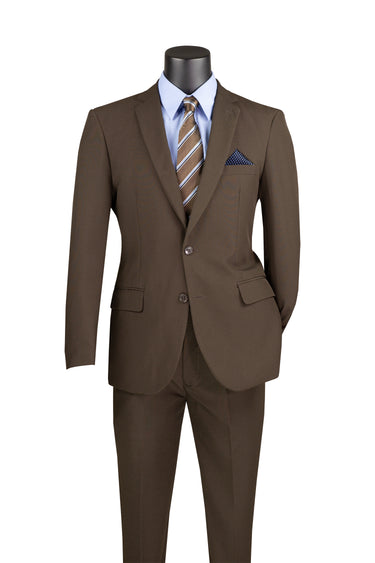 Vinci Brown Slim Fit 2 Piece Suit - S-2PP