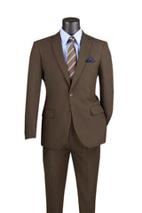 Vinci 2 Piece Regular Fit Suit in Brown - 2PP
