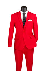 Vinci 2 Piece Regular Fit Suit in Red - 2PP