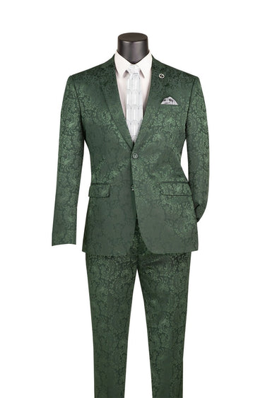 Vinci Hunter Green Slim Fit 2 Piece Suit - S2F-1