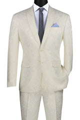 Vinci 2 Piece Slim Fit Suit in Ivory - S2F-1