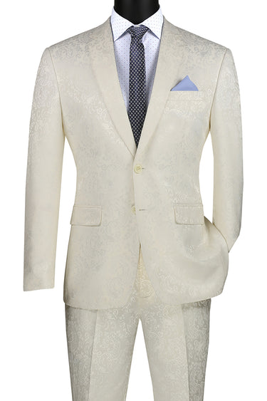 Vinci Ivory Slim Fit 2 Piece Suit - S2F-1