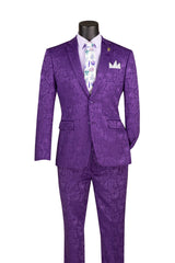 Vinci 2 Piece Slim Fit Suit in Purple - S2F-1