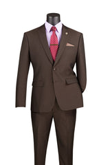 Vinci Brown Slim Fit 2 Piece Suit - S2RK-7