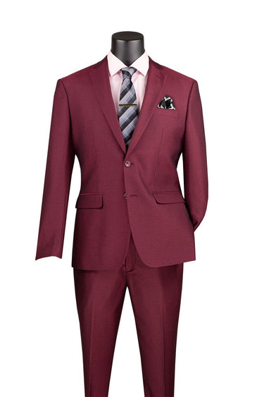 Vinci Burgundy Slim Fit 2 Piece Suit - S2RK-7