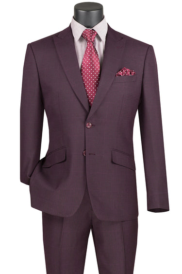 Vinci Burgundy Slim Fit 2 Piece Suit - S2RW-1
