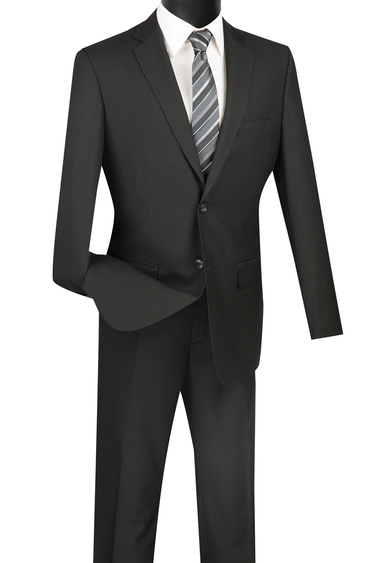 Vinci Black Slim Fit 2 Piece Suit - SC900-12
