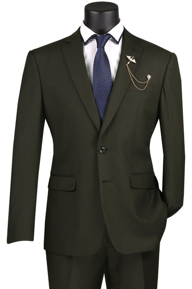 Vinci Olive Slim Fit 2 Piece Suit - SC900-12