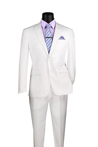 Vinci White Slim Fit 2 Piece Suit - SC900-12