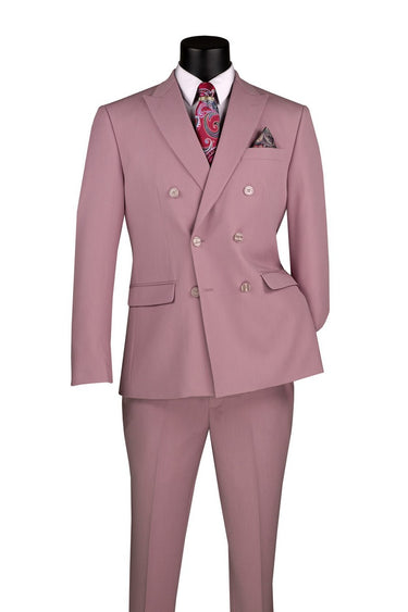 Vinci Lilac Slim Fit Double Breasted Suit - SDB-1