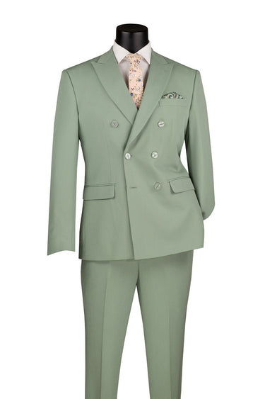 Vinci Sage Slim Fit Double Breasted Suit - SDB-1