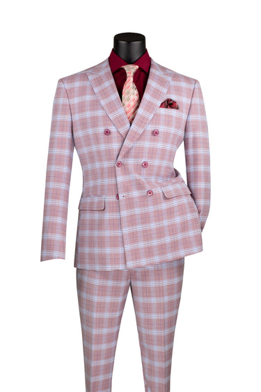 Vinci Adobe Rose Slim Fit Double Breasted Suit - SDW-2