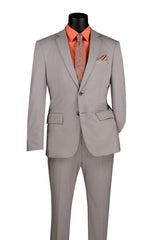 Vinci 2 Piece Slim Fit Suit in Silver - SDX-3