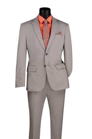 Vinci Silver Slim Fit 2 Piece Suit - SDX-3