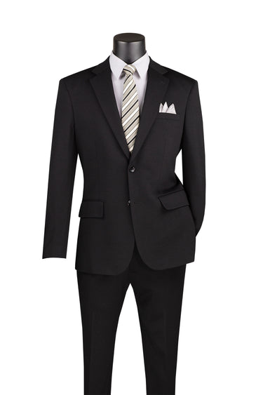 Vinci Black Slim Fit 2 Piece Suit - SDX-3