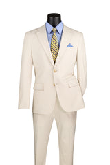 Vinci Bone White Slim Fit 2 Piece Suit - SDX-3