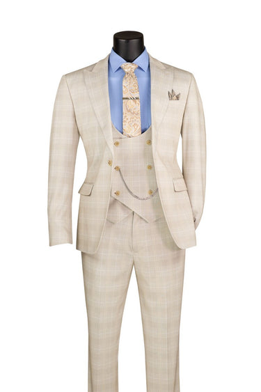 Vinci Birch Slim Fit 3 Piece Suit - SV1W-1