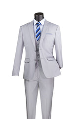 Vinci Light Gray Slim Fit 3 Piece Suit - SV2900
