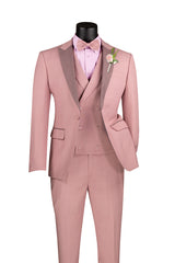Vinci 3 Piece Slim Fit Suit in Mauve - SV2K-5