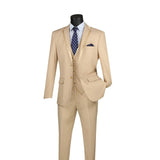 Vinci 3 Piece Slim Fit Tuxedo in Beige - SV2T-8