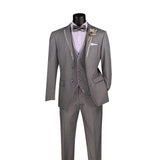 Vinci Light Gray Slim Fit 3 Piece Tuxedo - SV2T-8