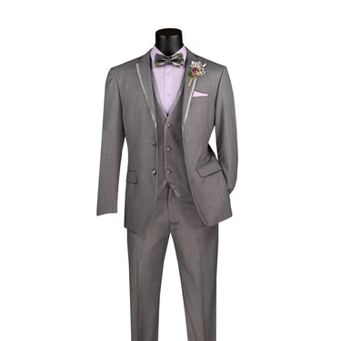 Vinci Light Gray Slim Fit 3 Piece Tuxedo - SV2T-8