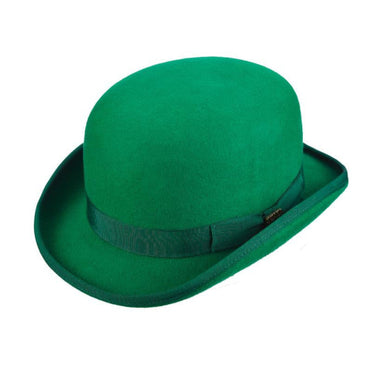 Scala Affirmed Structured Wool Felt Bowler Hat in Kelly Green #color_ Kelly Green