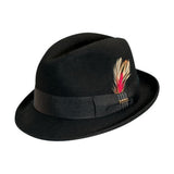 Scala Baltimore Crushable Wool Felt Fedora in Black