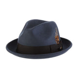 Scala Coeur Crushable Wool Felt Fedora in Steel