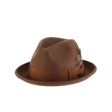 Scala Coeur Crushable Wool Felt Fedora in Pecan