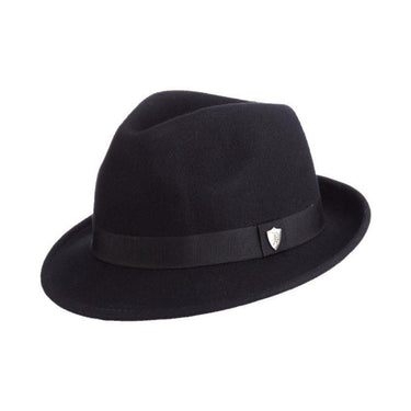 Scala Fremont Crushable Wool Felt Fedora in Black