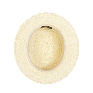 Scala Gondola Braided Laichow Straw Boater Hat in #color_