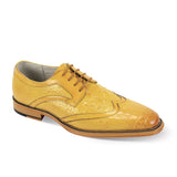 Giovanni Shane Classic Crocodile-Embossed Oxford Shoes in Scotch
