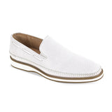 Giovanni Sid Leather Slip On Loafers in White